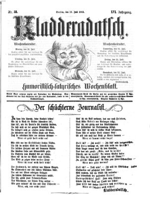 Kladderadatsch Sonntag 19. Juli 1863