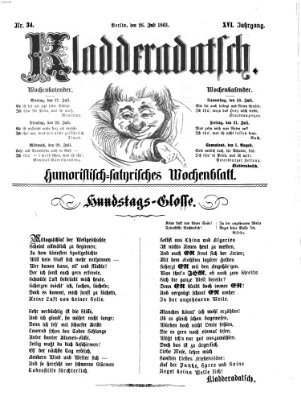 Kladderadatsch Sonntag 26. Juli 1863