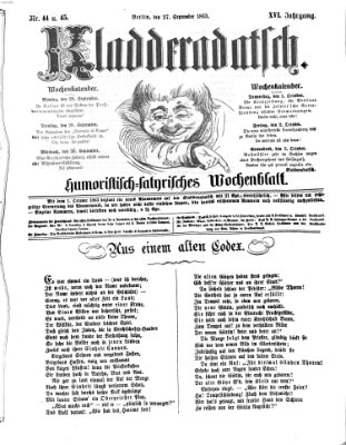 Kladderadatsch Sonntag 27. September 1863