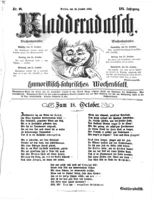 Kladderadatsch Sonntag 18. Oktober 1863