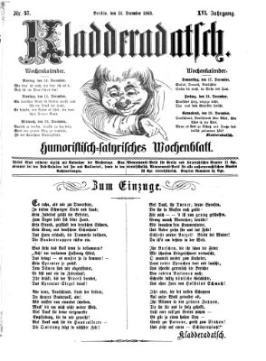 Kladderadatsch Sonntag 13. Dezember 1863