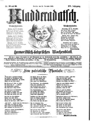 Kladderadatsch Donnerstag 24. Dezember 1863