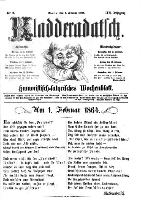 Kladderadatsch Sonntag 7. Februar 1864