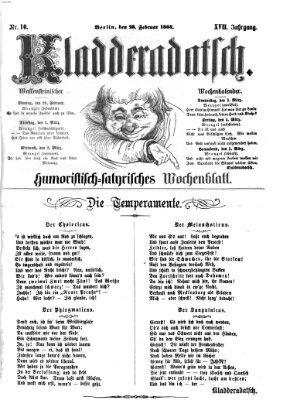 Kladderadatsch Sonntag 28. Februar 1864