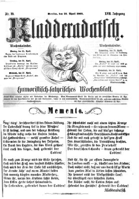 Kladderadatsch Sonntag 24. April 1864