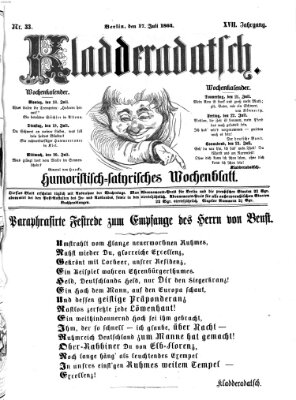 Kladderadatsch Sonntag 17. Juli 1864