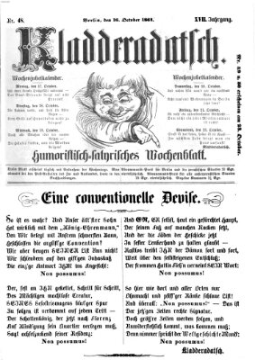 Kladderadatsch Sonntag 16. Oktober 1864