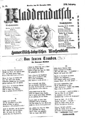 Kladderadatsch Sonntag 18. Dezember 1864