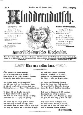 Kladderadatsch Sonntag 22. Januar 1865