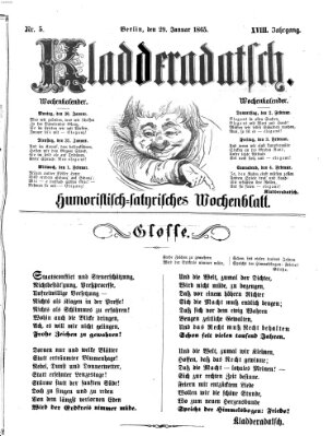 Kladderadatsch Sonntag 29. Januar 1865