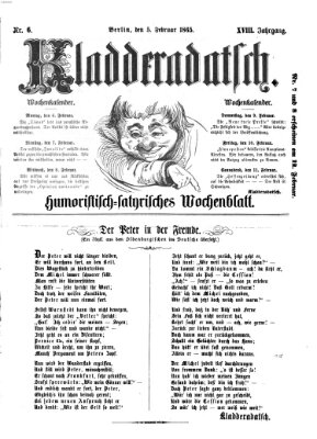 Kladderadatsch Sonntag 5. Februar 1865