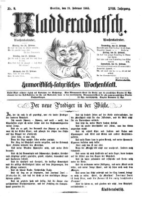 Kladderadatsch Sonntag 19. Februar 1865