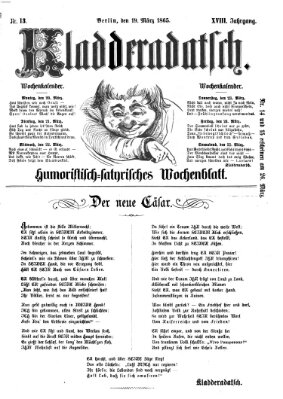 Kladderadatsch Sonntag 19. März 1865