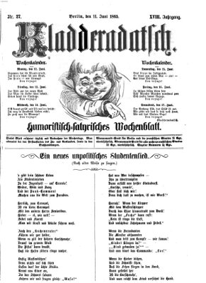 Kladderadatsch Sonntag 11. Juni 1865