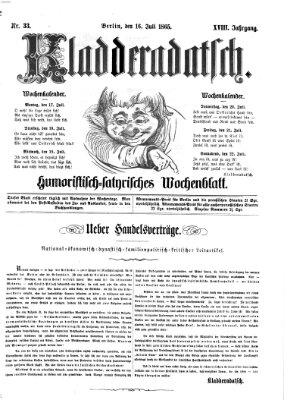 Kladderadatsch Sonntag 16. Juli 1865