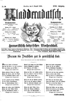 Kladderadatsch Sonntag 6. August 1865