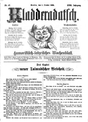 Kladderadatsch Sonntag 8. Oktober 1865