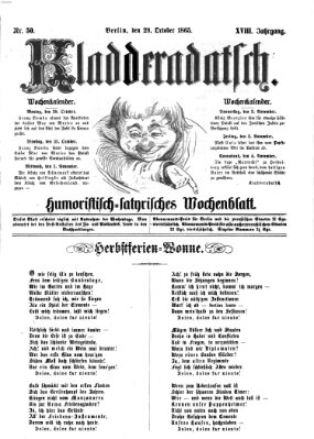 Kladderadatsch Sonntag 29. Oktober 1865