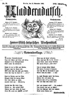 Kladderadatsch Sonntag 12. November 1865