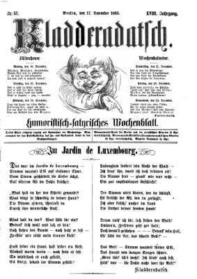 Kladderadatsch Sonntag 17. Dezember 1865