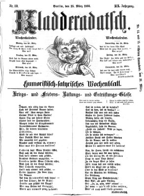 Kladderadatsch Sonntag 25. März 1866