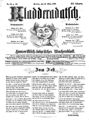 Kladderadatsch Samstag 31. März 1866