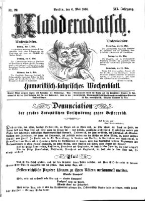 Kladderadatsch Sonntag 6. Mai 1866