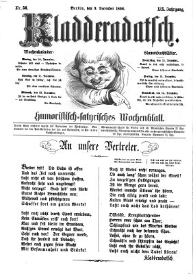 Kladderadatsch Sonntag 9. Dezember 1866