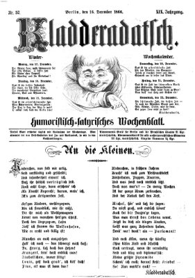 Kladderadatsch Sonntag 16. Dezember 1866