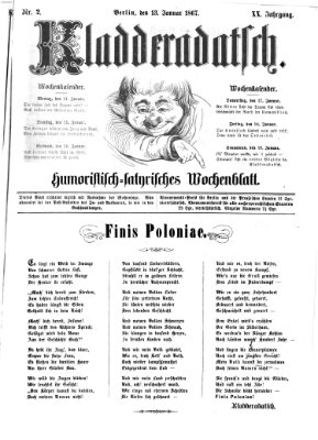 Kladderadatsch Sonntag 13. Januar 1867