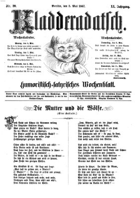 Kladderadatsch Sonntag 5. Mai 1867