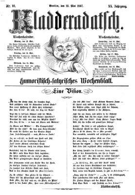 Kladderadatsch Sonntag 12. Mai 1867