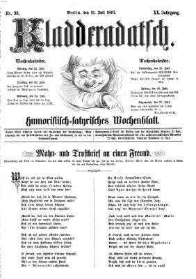 Kladderadatsch Sonntag 21. Juli 1867