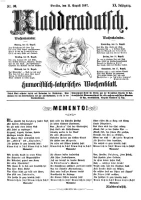 Kladderadatsch Sonntag 11. August 1867