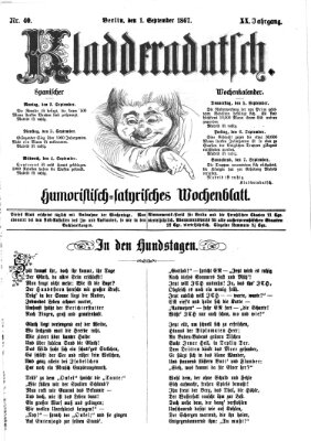 Kladderadatsch Sonntag 1. September 1867