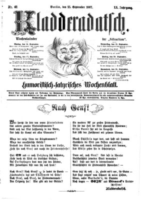 Kladderadatsch Sonntag 15. September 1867