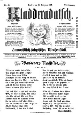 Kladderadatsch Sonntag 22. September 1867