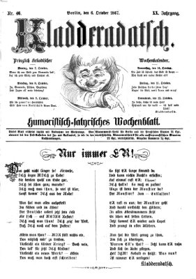 Kladderadatsch Sonntag 6. Oktober 1867