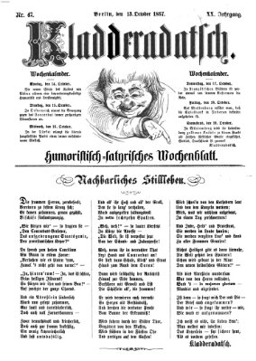 Kladderadatsch Sonntag 13. Oktober 1867