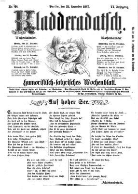 Kladderadatsch Sonntag 22. Dezember 1867