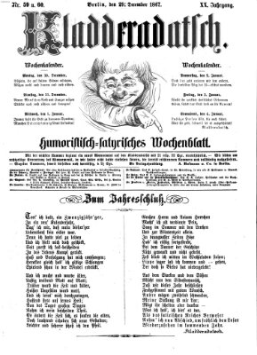 Kladderadatsch Sonntag 29. Dezember 1867