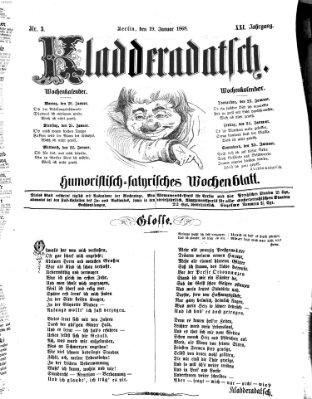 Kladderadatsch Sonntag 19. Januar 1868