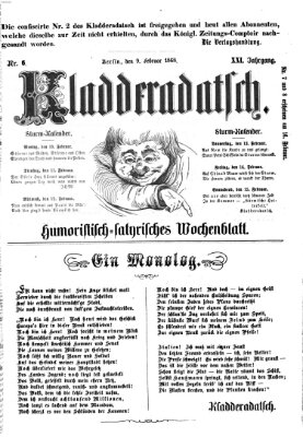 Kladderadatsch Sonntag 9. Februar 1868