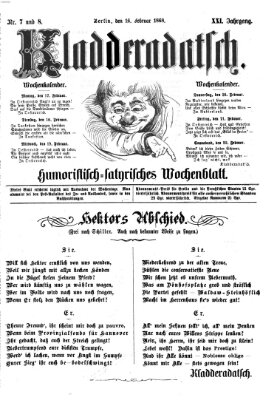 Kladderadatsch Sonntag 16. Februar 1868