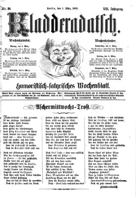 Kladderadatsch Sonntag 1. März 1868