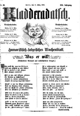 Kladderadatsch Sonntag 15. März 1868