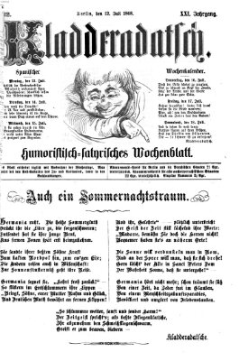 Kladderadatsch Sonntag 12. Juli 1868