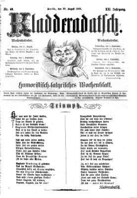 Kladderadatsch Sonntag 30. August 1868