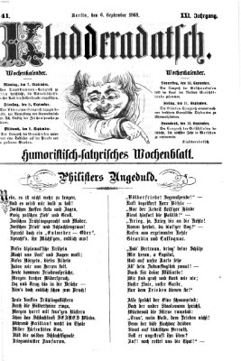 Kladderadatsch Sonntag 6. September 1868