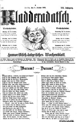 Kladderadatsch Sonntag 11. Oktober 1868